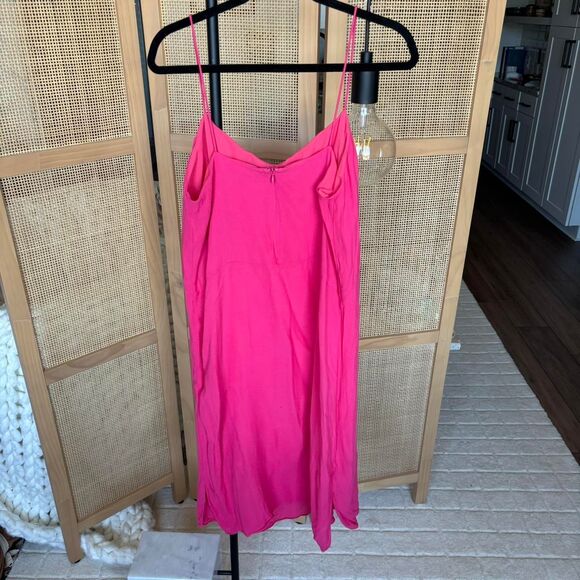 Tibi hot pink skinny strap dress new york midi slip size 12 - Picture 2 of 6